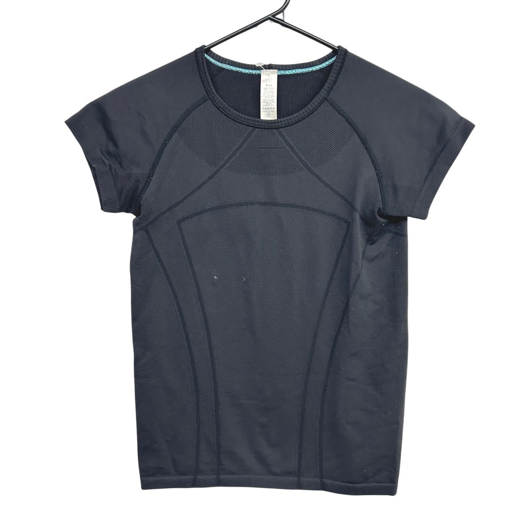 Ivivva Lululemon Seamless Athletic Top Girls 12 Black Dance Gym Training Tee